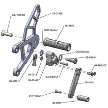 05-0150B 2013-18 Kawasaki ZX636 Complete Rearset - STD/GP Shift