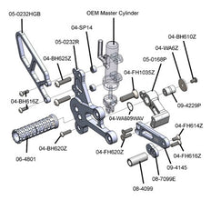 05-0233B Suzuki GSX8S/R Complete GP Shift Rearset Kit W/Pedals