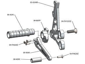 05-0249B 2007-08 Suzuki GSX-R1000 Complete Rearset