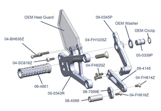 05-0345B Honda CBR1000RR-R STD/GP Shift Complete Rearset