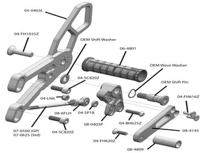 05-0404B Yamaha R3 Rearset - GP Shift