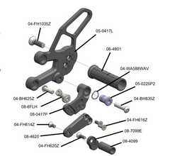 05-0417B Yamaha YZF-R7 Complete Rearset Kit w/ Pedals