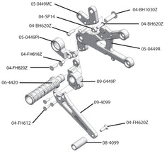 05-0449B 2006-16 Yamaha R6 Rearset - GP Shift