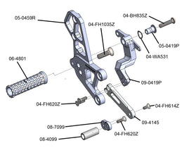 05-0459B Yamaha R9 Rearset Complete - STD/GP Shift