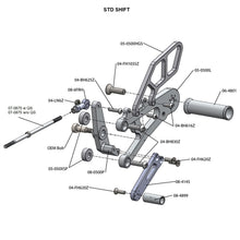 05-0504B Triumph Daytona 675R Rearset - STD Shift w/QS