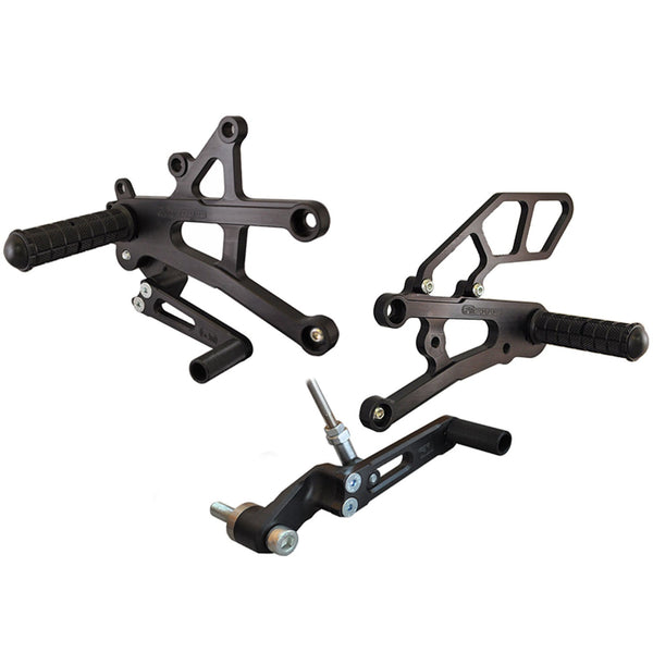 05-0508B Triumph Street Triple Rearset Kit, GP Shift W/O QS - Complete W/Shift and Brake Pedals
