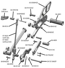 05-0516B Triumph 765 Street Triple Complete Rearset Kit w/ Pedals - GP Shift w/ Aftermarket Push QS