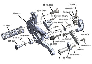 05-0667B Ducati V4 Complete Rearset