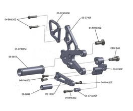 05-0746B Aprilia RSV4 , Tuono V4 STD Shift Complete Rearset W/Pedals