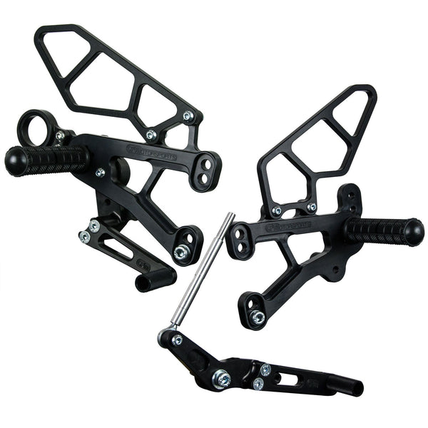 05-0752B 2009-14 BMW S1000RR, 2014-16 S1000R Complete Rearset RACE ONLY