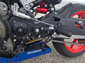 05-0761B Aprilia RS457, Tuono 457 Adjustable Rearset Kit Complete W/Pedals