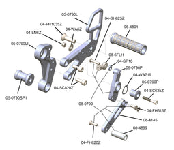 05-0790B KTM Duke790/890 Rear Set Kit