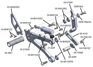 05-0792B KTM 990 Complete Rearset