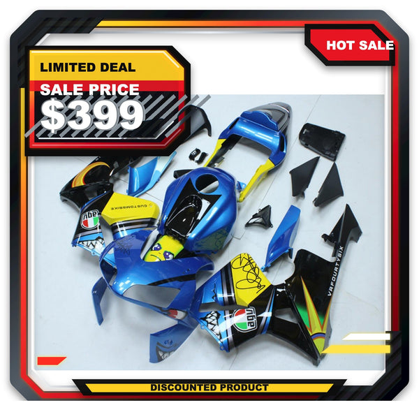 US STOCK NT Aftermarket Injection ABS Plastic Fairing Fit for CBR600RR 2003-2004 Blue Shark N105 Available in TX