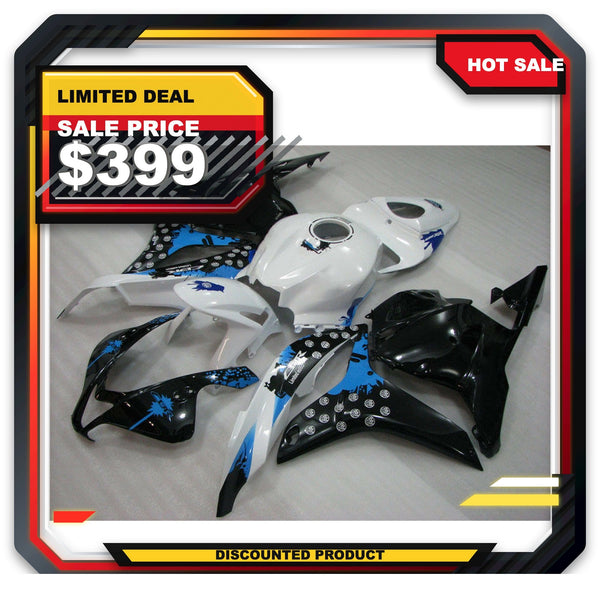 US STOCK NT Aftermarket Injection ABS Plastic Fairing Fit for CBR600RR 2009-2012 Black White Blue N011 Available in TX