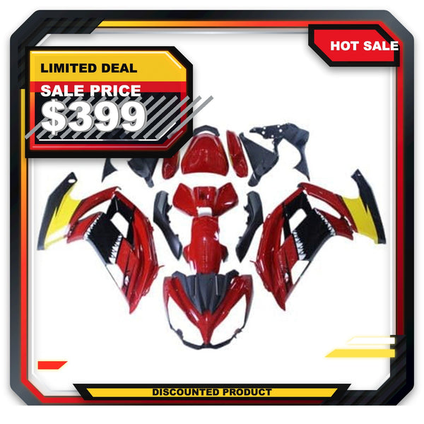 US STOCK NT Injection Aftermarket ABS Plastic Fairing Fit for EX650R 2012-2016 Red Shark N034 Available in TX