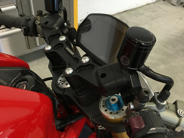Ducati Monster 1200 Clipon Adapter Plate w/ Std. Black Bars and Res. Spacer