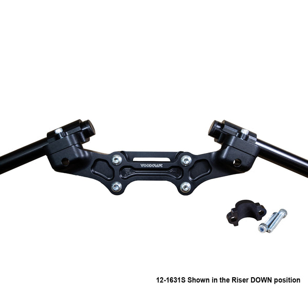 Ducati Monster 821 2014-17 Clipon Adapter Plate w/ STD black bars, Res. Spacer 1 inch Standard Rise