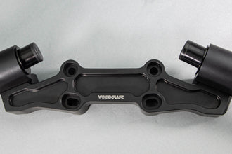 Adjustable Riser Clipon Adapter Plate w/ Std. Black Bars Kawasaki NINJA 650 2006-2016, ER6N 2009-2011 35mm Front Adjustable Rise -- 2006-2016