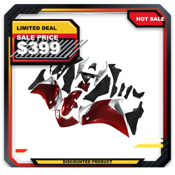 US STOCK NT Aftermarket Injection ABS Plastic Fairing Kit Fit for Honda CBR250R 2011-2014 Red Silver Black N011 Available in CA