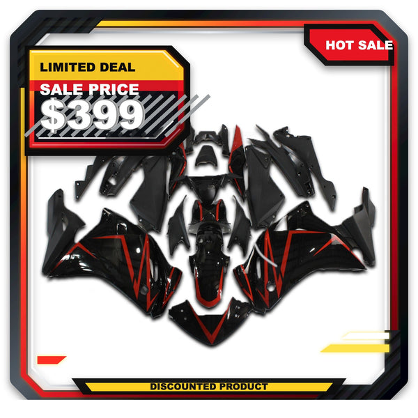 US STOCK NT Aftermarket Injection ABS Plastic Fairing Kit Fit for Honda CBR250R 2011-2014 Black Red N006 Available in TX
