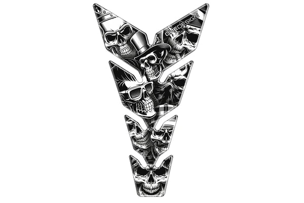 TANK PAD SKULL PARTY BLACK&WHITE C/BLACK
