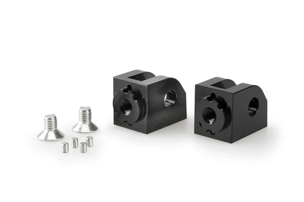 ADJUSTABLE FOOTPEG ADAPTOR RIDER LEFT/RIGHT C/BLAC — Black