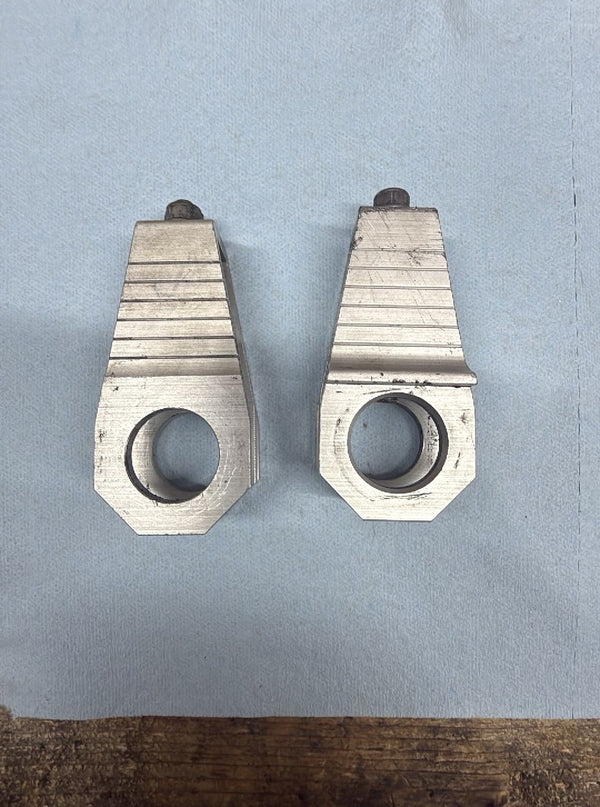 2006-2007 OEM YAMAHA YZF R6 - REAR AXLE SWINGARM TENSIONER ADJUSTER BRACKETS