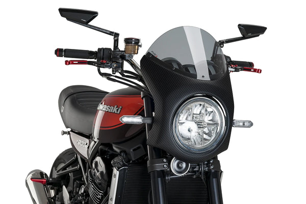 SEMIFAIRING C/CARBON LOOK KAWASAKI Z900RS 18' C/SM — Smoke