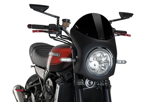 SEMIFAIRING C/CARBON LOOK KAWASAKI Z900RS 18' C/BL — Black