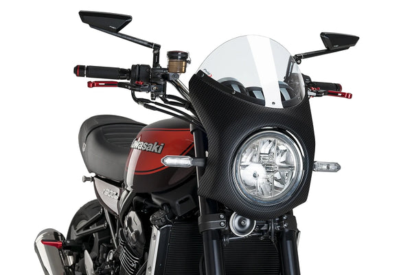 SEMIFAIRING C/CARBON LOOK KAWASAKI Z900RS 18' C/TR — Clear