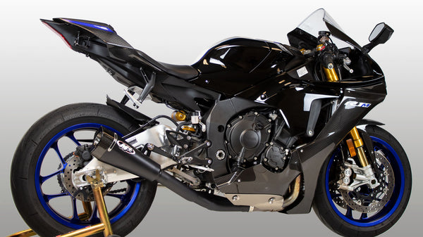 RM1 Black Slip On w/ black Cat. Eliminator — Yamaha 2015-2026 R1