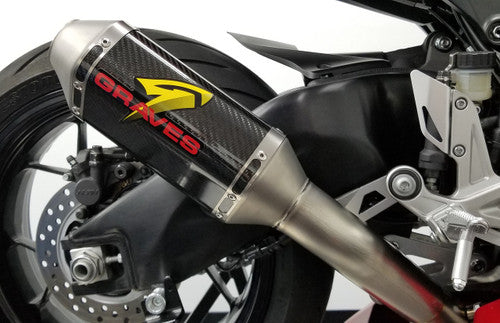Honda CBR1000rr Cat Back Slip-on Exhaust Carbon