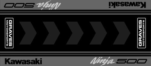 Graves Kawasaki Ninja 500  Bike Mat - Black + White