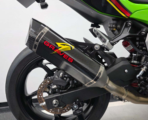 Kawasaki Ninja 400 + Ninja 500 LINK Cat-Back Carbon Silencer