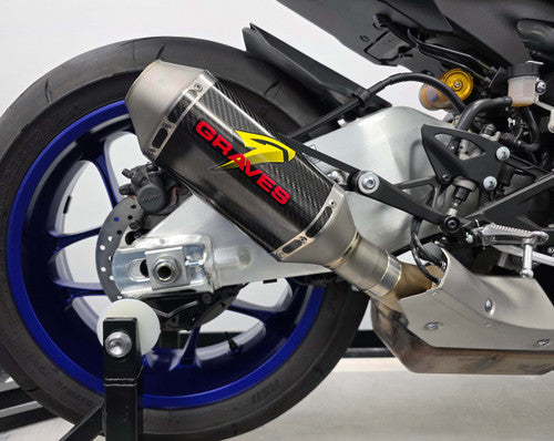 Graves Motorsports Yamaha R1 FZ-10 MT-10 Cat Back Slip-On Exhaust Carbon