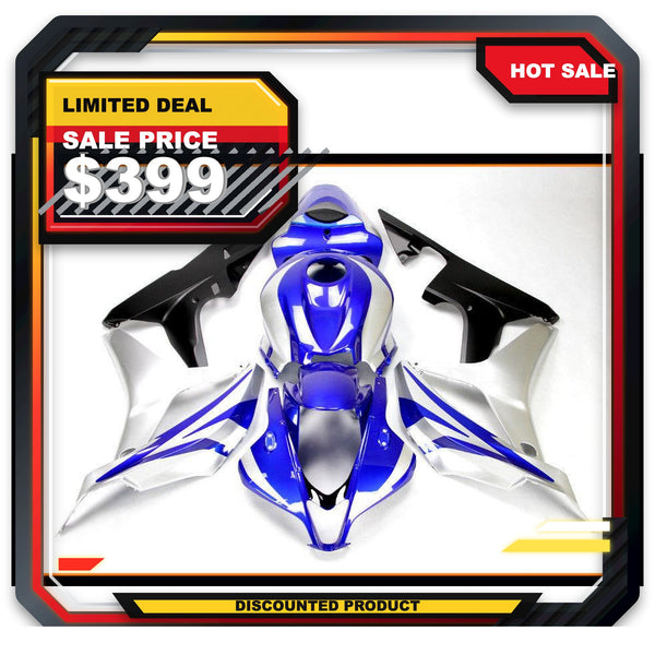 US STOCK NT Aftermarket Injection ABS Plastic Fairing Fit for CBR600RR 2007-2008 Blue Silver Black N066 Available in TX