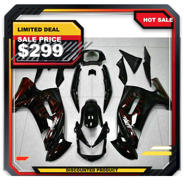 US STOCK NT Fit for Ninja 650R 2006-2008 ER6F Red Flame Fairing Brand New N002 Available in CA