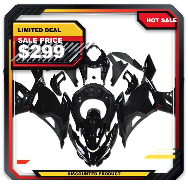 US STOCK NT Aftermarket Injection ABS Plastic Fairing Fit for EX400 2018-2023 Glossy Black N006 Available in CA