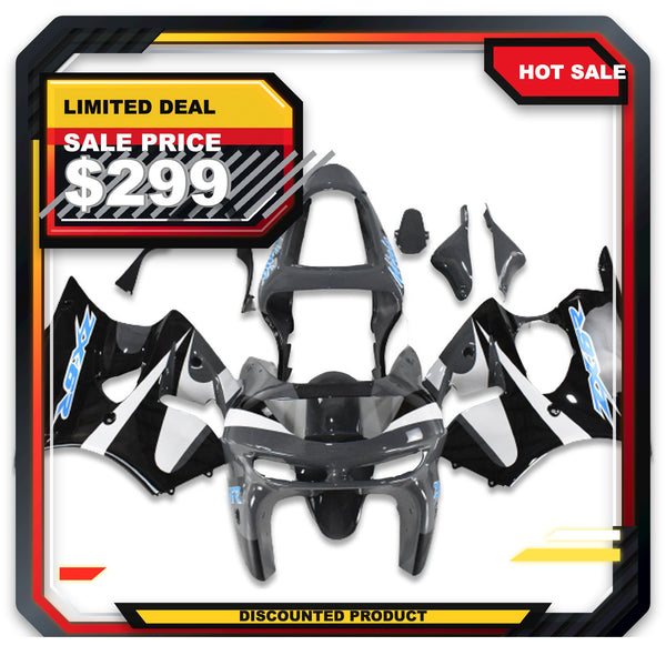 US STOCK NT Aftermarket ABS Plastic Fairing Fit for ZX6R 636 1998-1999 Gray Black N007 Available in TX