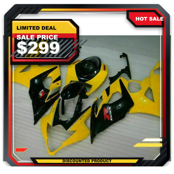 US STOCK NT Injection Kit Yellow Black Fairing Fit for 2005-2006 GSXR 1000 N007 Available in TX