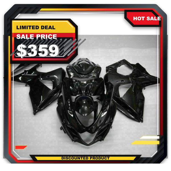 US STOCK NT Injection Glossy Black Fairing ABS Kit Fit for 2009-2016 GSXR 1000 N017 Available in CA