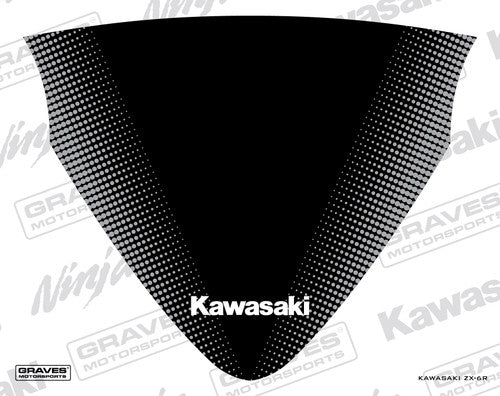 Graves ZX-6R Zero Gravity Tall Windscreen Sticker - Black
