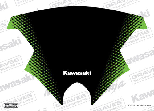Graves Ninja 500 Zero Gravity Tall Windscreen Sticker - Green