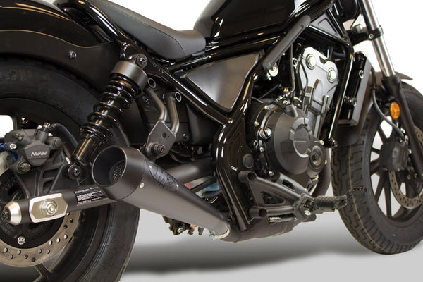 All Black Retro-Drag Slip On — Honda 2017-2026 Rebel 500/300