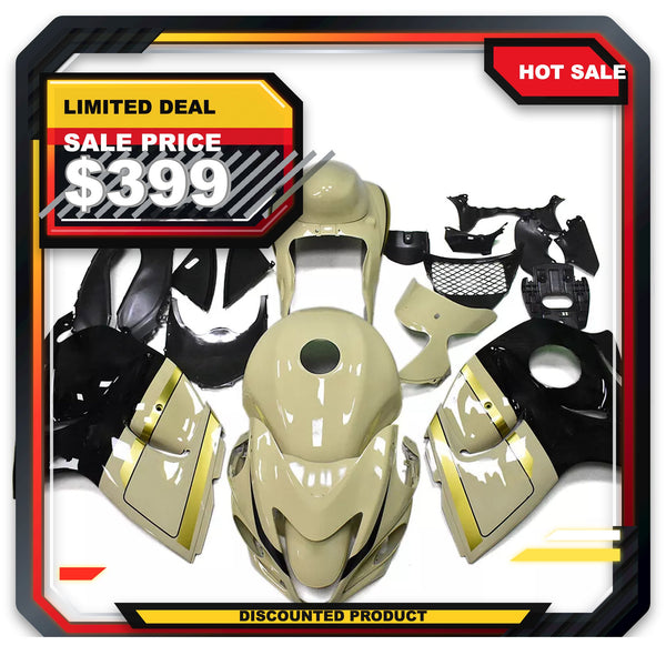 US STOCK NT Aftermarket Injection ABS Plastic Fairing Fit for GSXR 1300 Hayabusa 2008-2020 Desert Tan Black N097 Available in TX