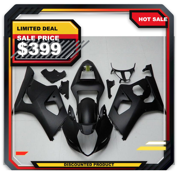 US STOCK NT Aftermarket Injection ABS Plastic Fairing Fit for GSXR 1000 2003-2004 Matte Black N003 Available in CA