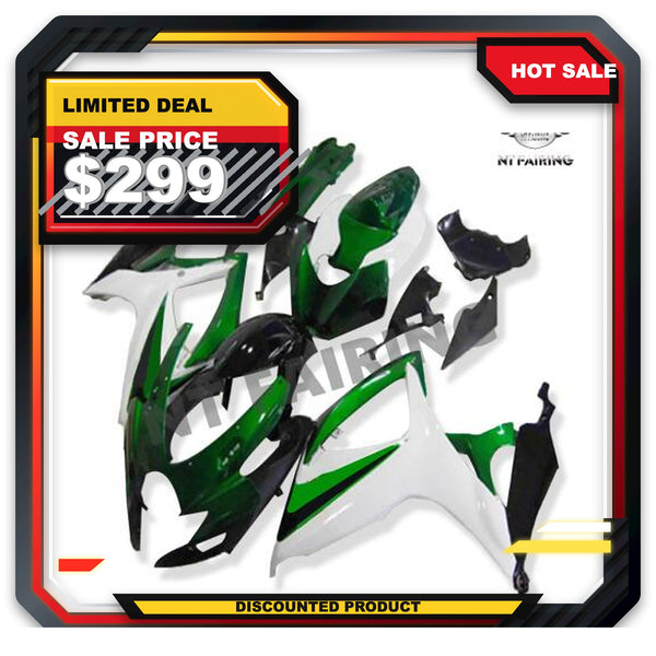US STOCK NT Injection Green White Fairing Fit for 2006 2007 GSXR 600 750 N099 Available in TX