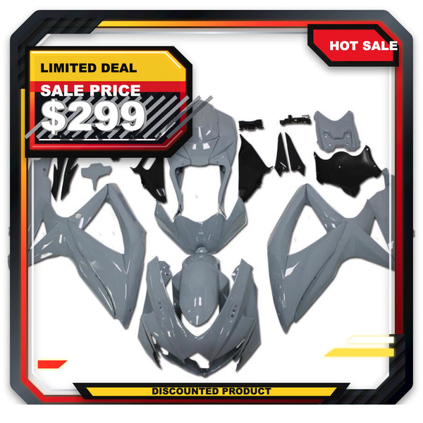 US STOCK NT Aftermarket Injection ABS Plastic Fairing Fit for GSXR 600/750 2008-2010 Nardo Gray Available in CA