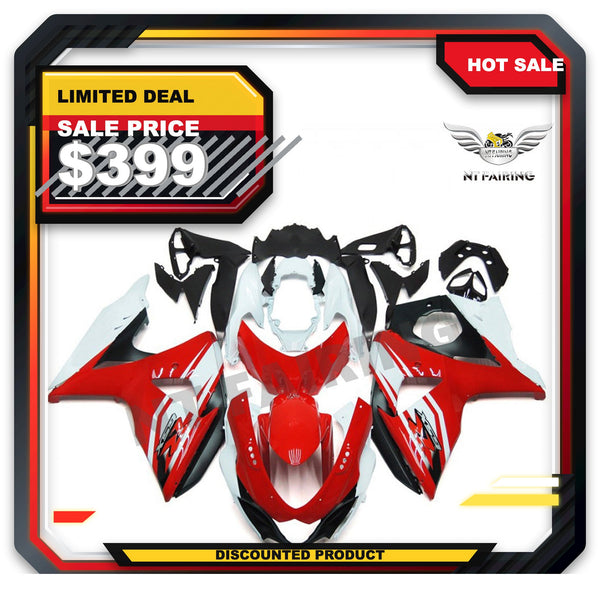 US STOCK NT Aftermarket Injection ABS Plastic Fairing Fit for GSXR 1000 2009-2016 Red White Black N051 Available in CA